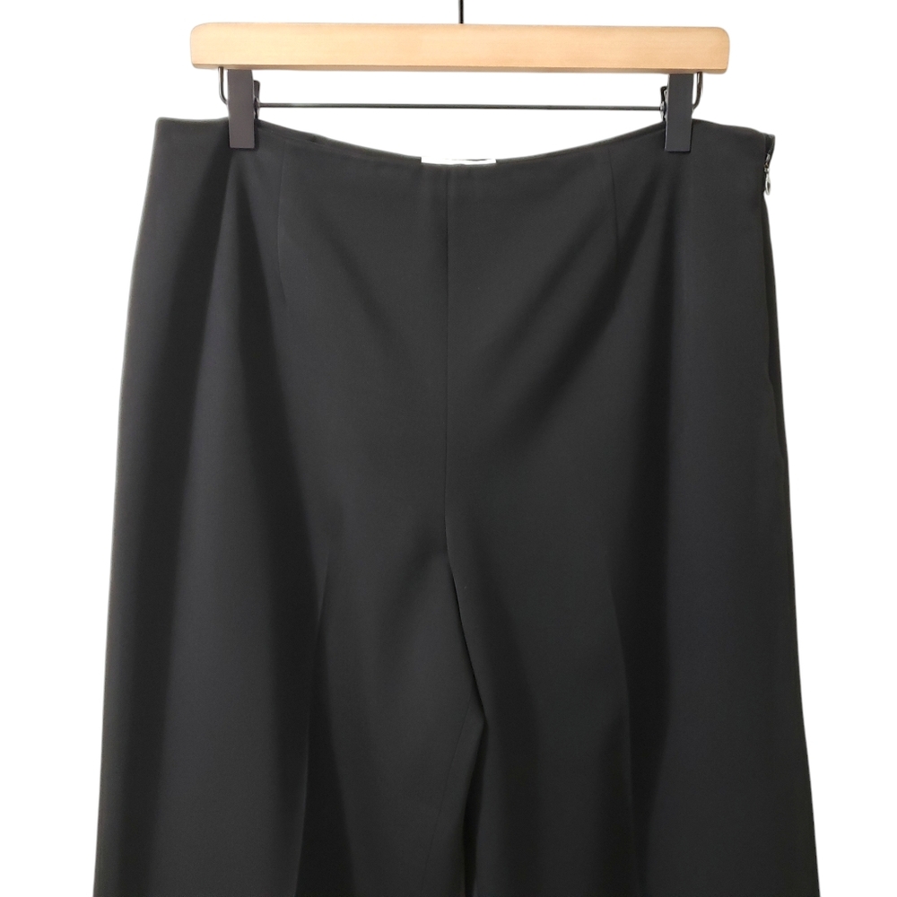 Talbots Womens Stretch Black Side Zip Flat Front Trouser Dress Pants Sz 14 - Picture 2 of 12